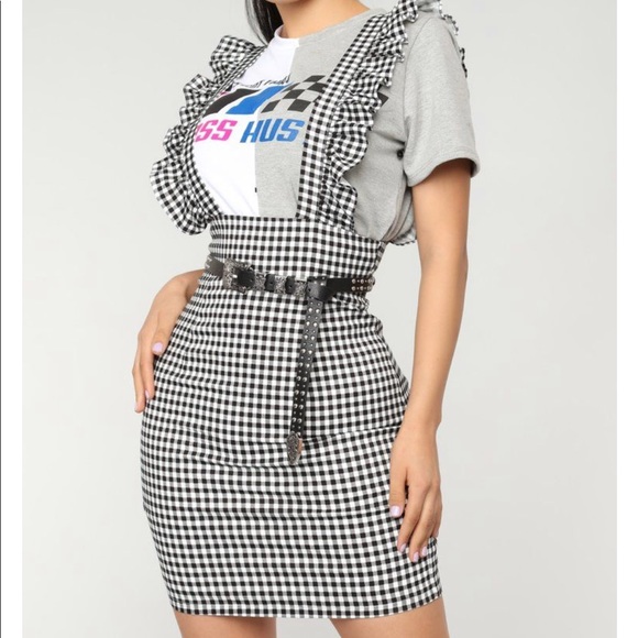 fashion nova suspender skirt